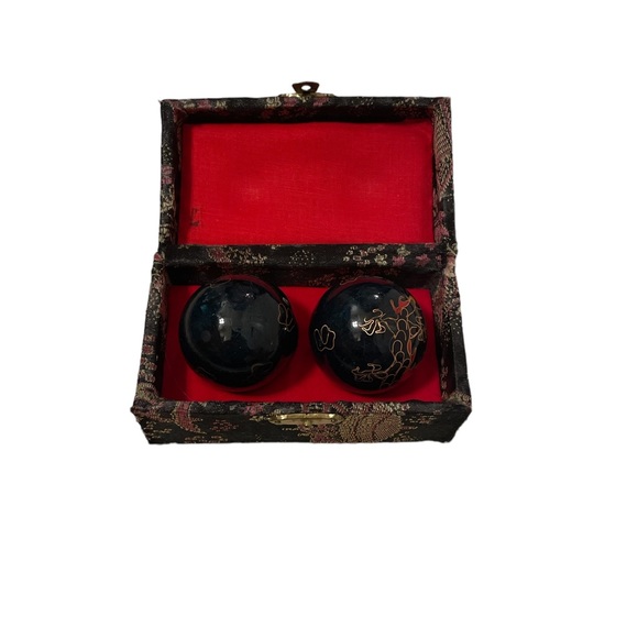 Other Set Of Chinese Hand Exercise Balls Blue With Dragon And Phoenix